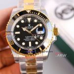 Perfect Replica KS Factory Rolex Submariner Date Black Face Two-Tone 40mm Watches - Swiss 2836